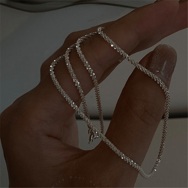 18K Gold Plated Shiny Chain Stars Shining Naked Chain Necklace