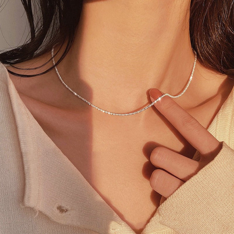 18K Gold Plated Shiny Chain Stars Shining Naked Chain Necklace