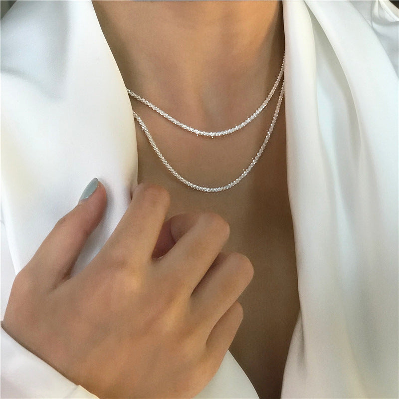 18K Gold Plated Shiny Chain Stars Shining Naked Chain Necklace