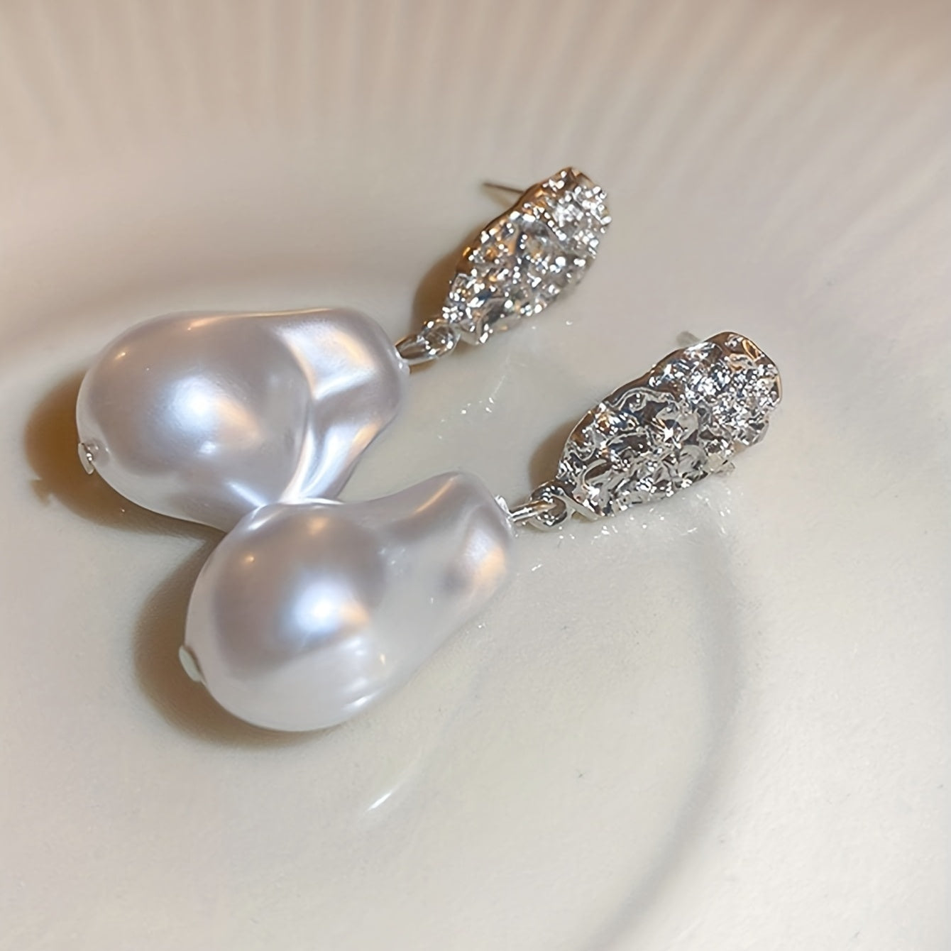 Irregular Faux Pearl Decor Dangle Earrings Alloy Jewelry Match Daily Outfits Party Accessories Golden Or Silvery Pick One U Prefer