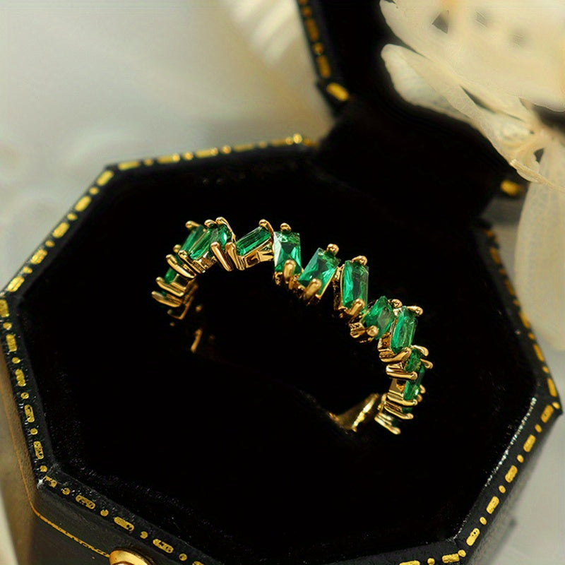 Kpop Style Cuff Ring Inlaid Shining zirconia 18k Gold Plated Multi Styles To Choose Match Daily Outfits Suitable For Men And Women