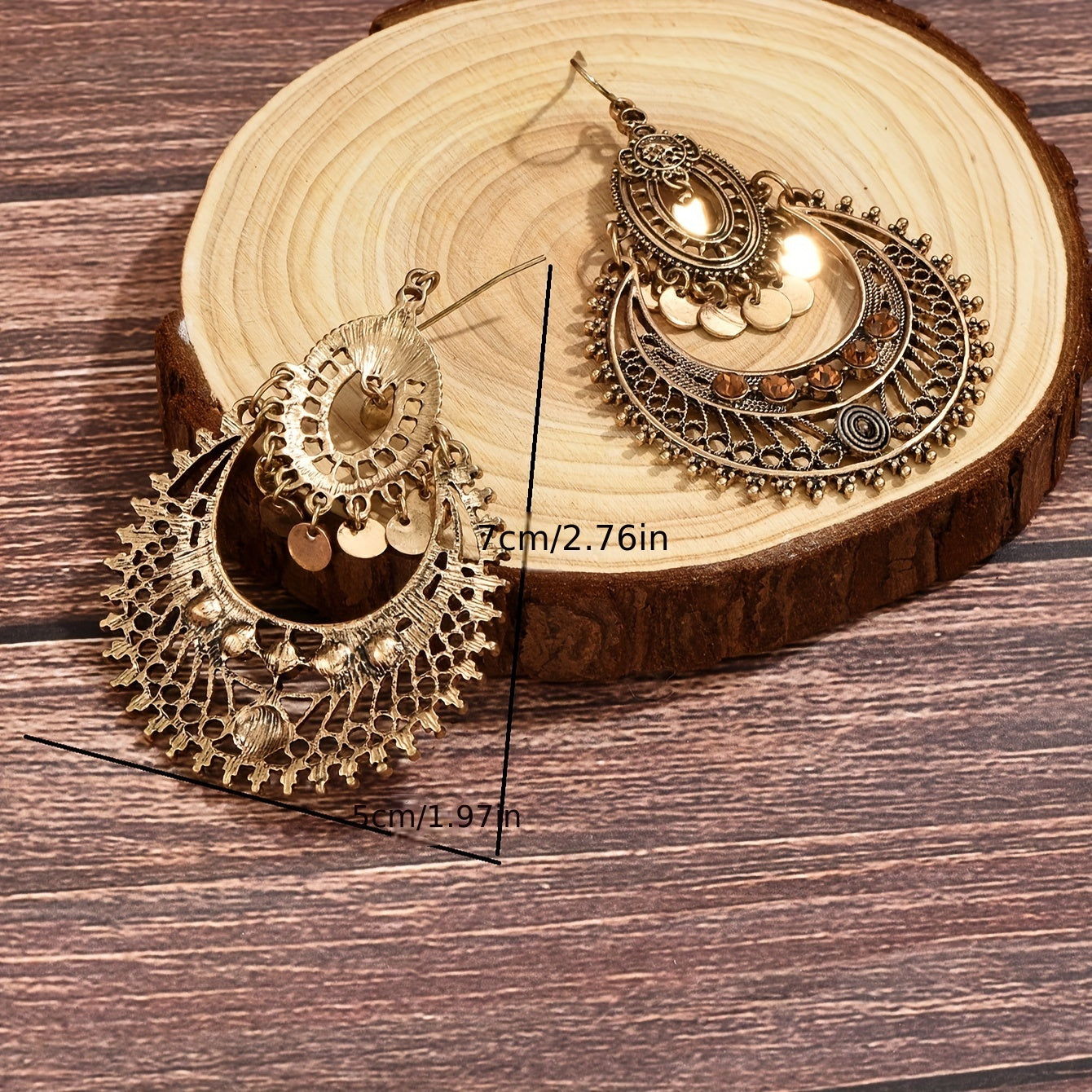 Hollow Retro Bohemian Dangle Earrings Zinc Alloy Jewelry Exquisite Gift For Women Holiday Party Engagement