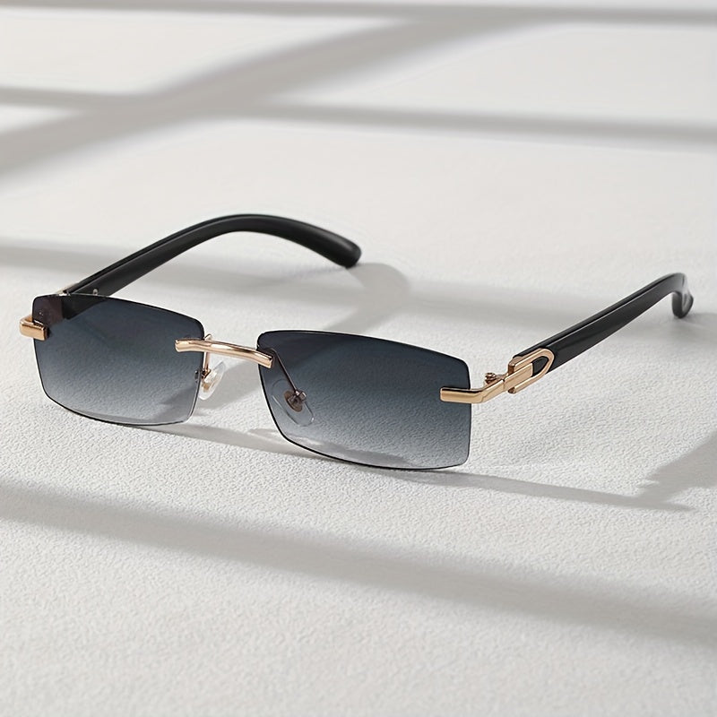 Rimless Rectangular Fashion For Women Men Gradient Sun Shades Glasses For Summer Beach Vacation Travel fashion glasses