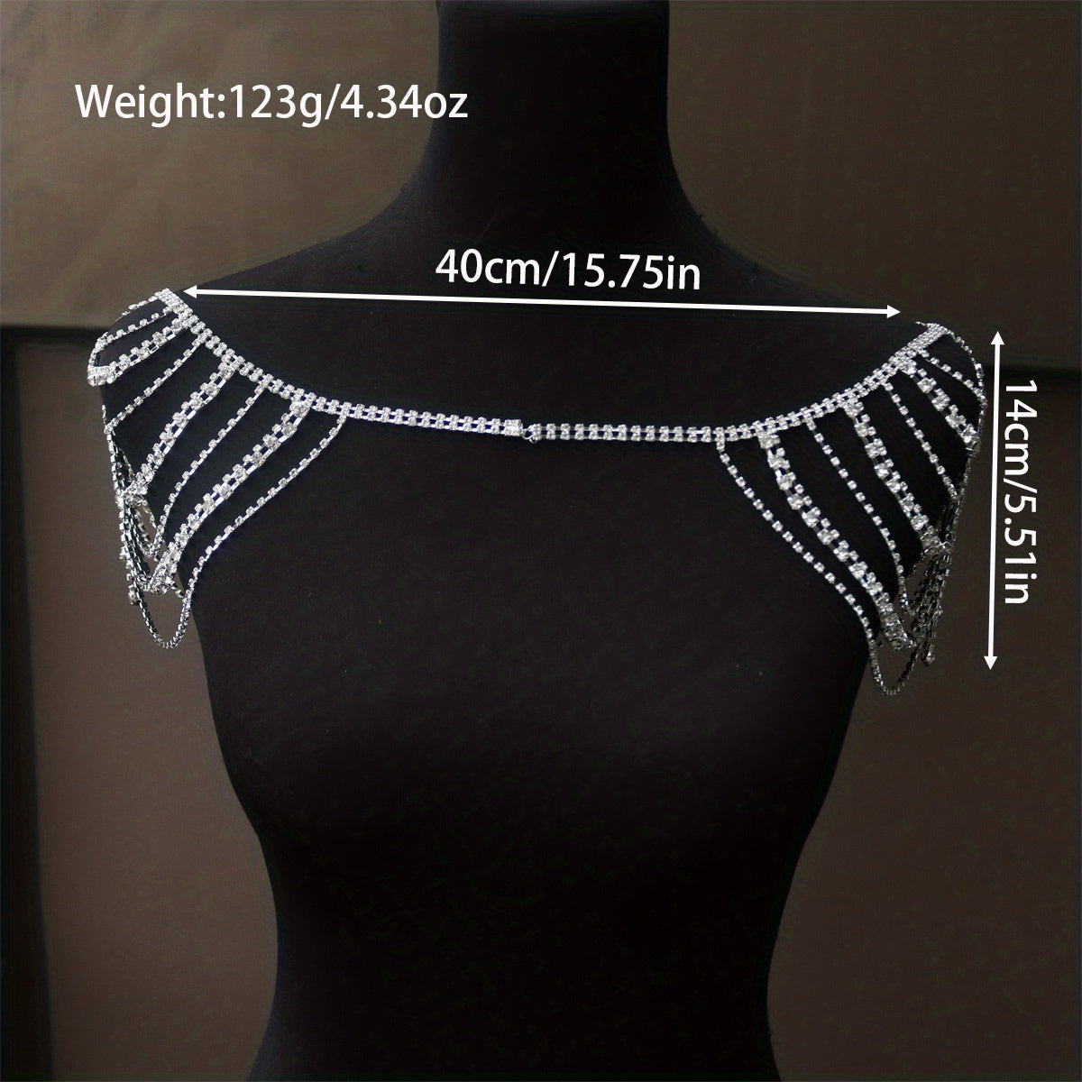 Boho Layered Rhinestone Shoulder Chain Bling Crystal Tassel Body Chain Jewelry Party Bra Chain Accessory For Women