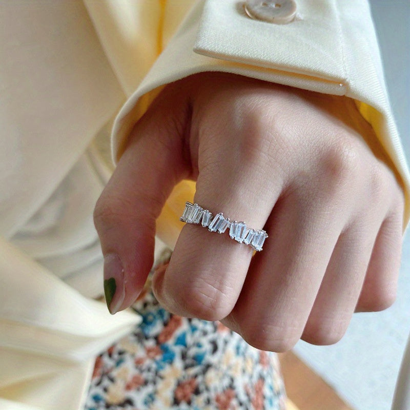 Kpop Style Cuff Ring Inlaid Shining zirconia 18k Gold Plated Multi Styles To Choose Match Daily Outfits Suitable For Men And Women