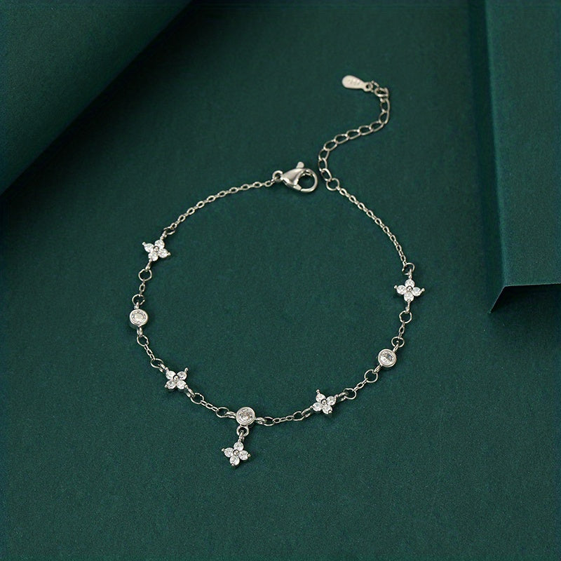 Four-leaf Clover & Round Shape zirconia Chain Necklace For Women Luxury Collar Choker Accessories