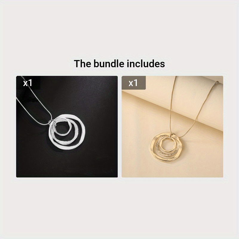 Three Rings Design Pendant Necklace For Men And Women, father's day gift