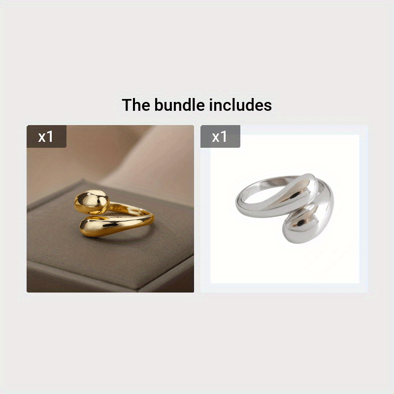 Kpop Style Ring 14k Gold Plated Polish Surface Adjustable Wrap Ring Match Daily Outfits Party Accessory Dainty Birthday Gift For Your Girl