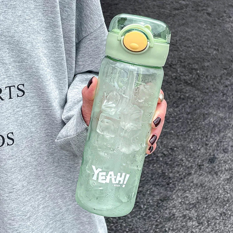 500/600ML Large Capacity Plastic Straw Water Bottles For School Sports Water Bottle BPA Free Portable Leak-proof Drinkware Cup