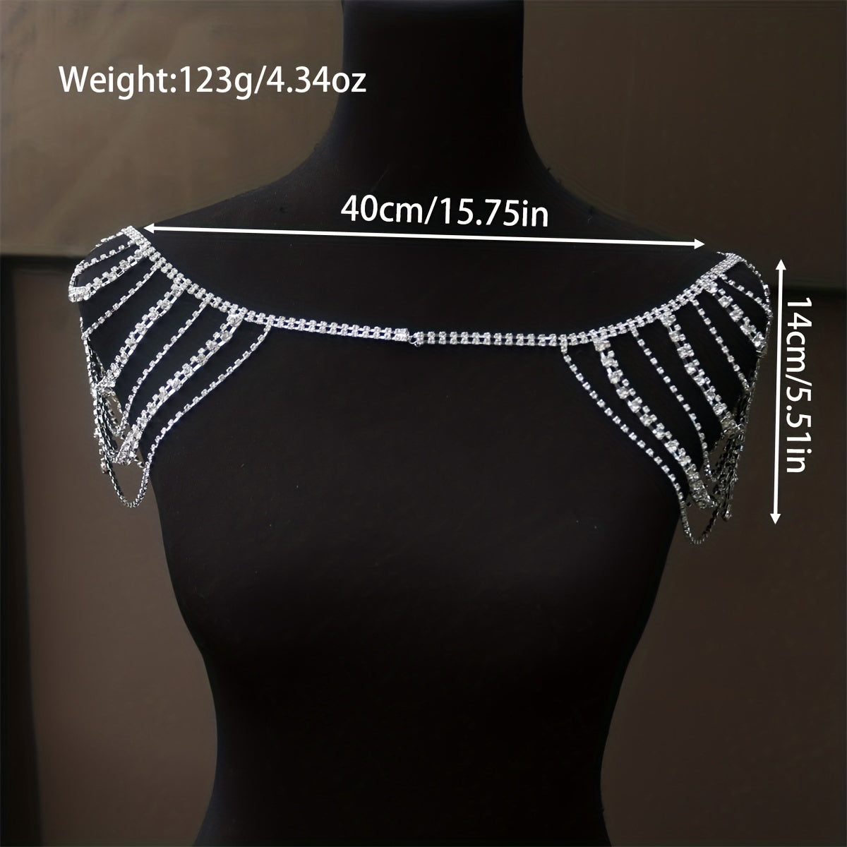 Boho Layered Rhinestone Shoulder Chain Bling Crystal Tassel Body Chain Jewelry Party Bra Chain Accessory For Women