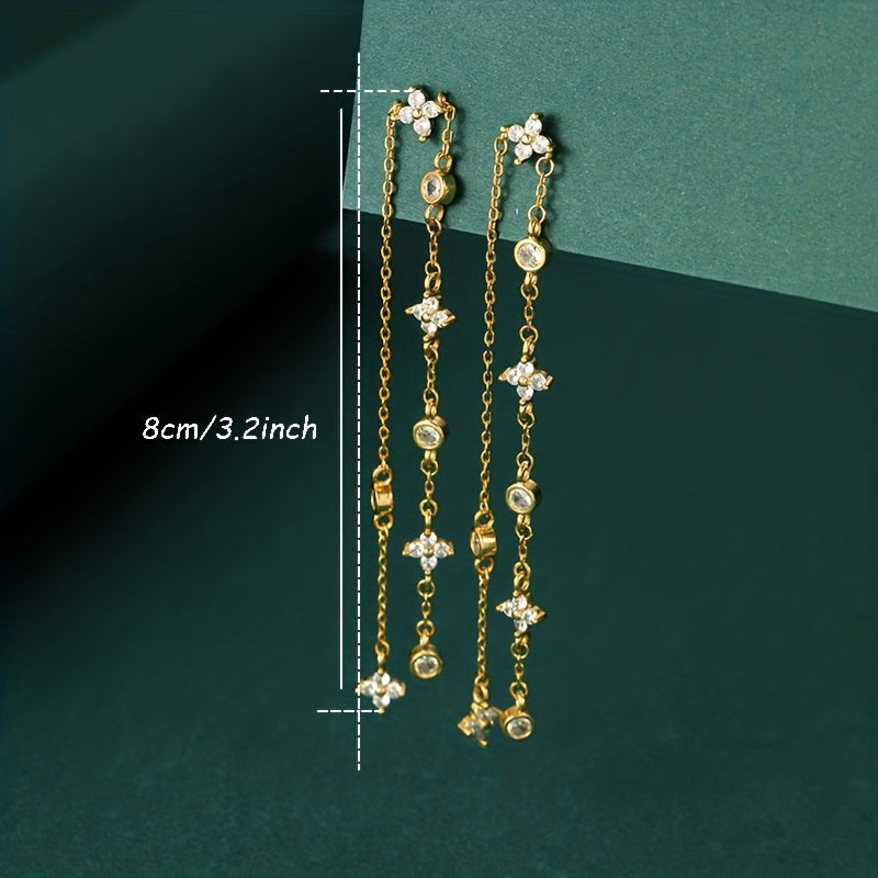 Four-leaf Clover & Round Shape zirconia Chain Necklace For Women Luxury Collar Choker Accessories