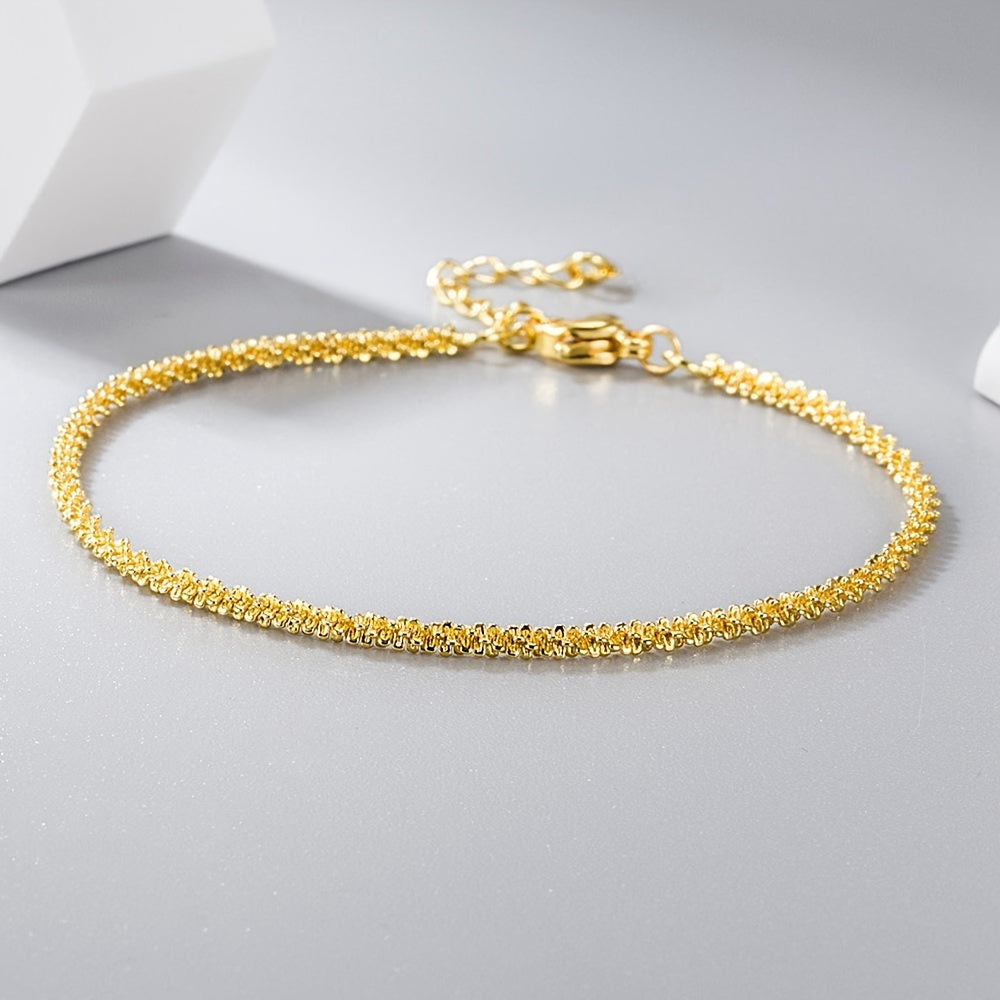 18K Gold Plated Shiny Chain Stars Shining Naked Chain Necklace