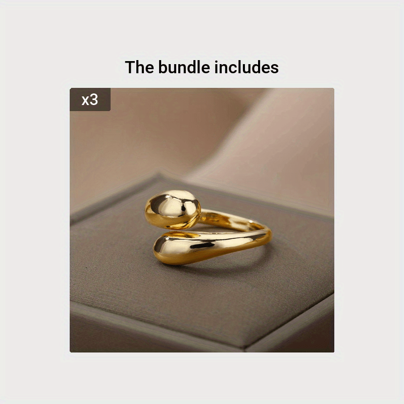 Kpop Style Ring 14k Gold Plated Polish Surface Adjustable Wrap Ring Match Daily Outfits Party Accessory Dainty Birthday Gift For Your Girl