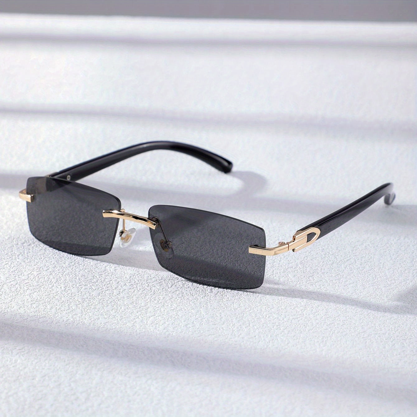Rimless Rectangular Fashion For Women Men Gradient Sun Shades Glasses For Summer Beach Vacation Travel fashion glasses