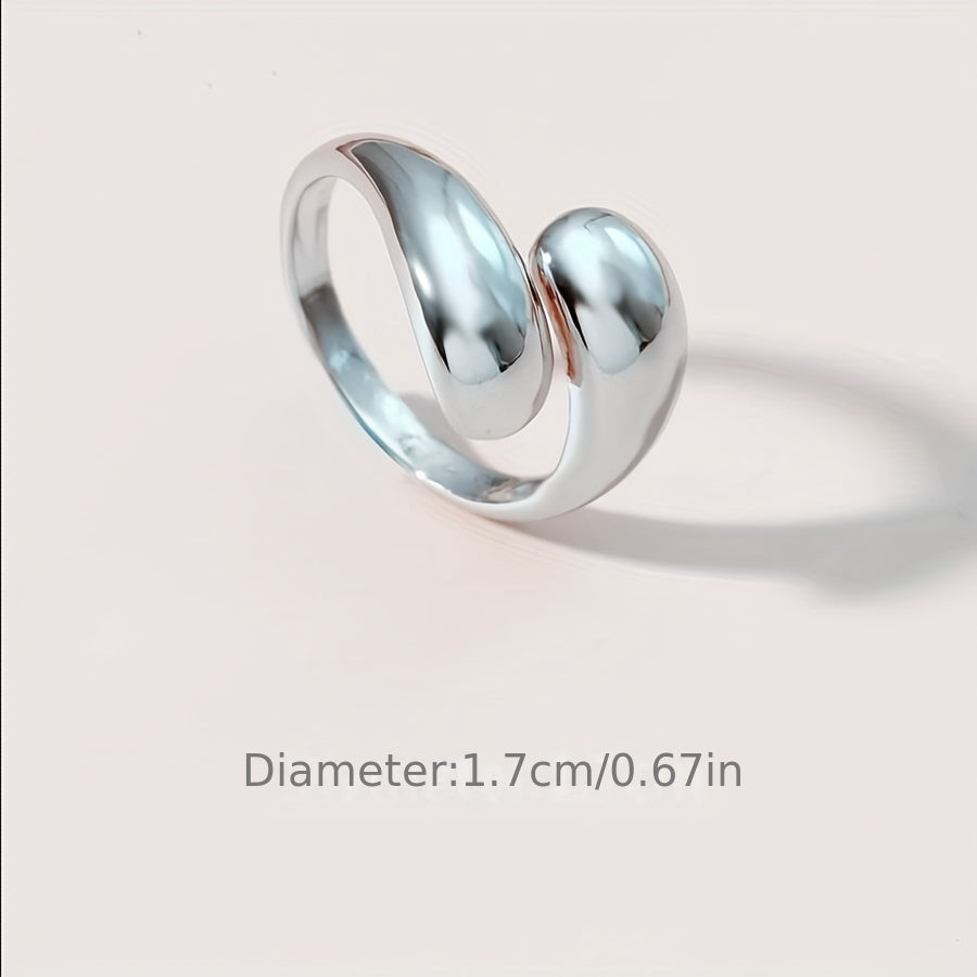 Kpop Style Ring 14k Gold Plated Polish Surface Adjustable Wrap Ring Match Daily Outfits Party Accessory Dainty Birthday Gift For Your Girl