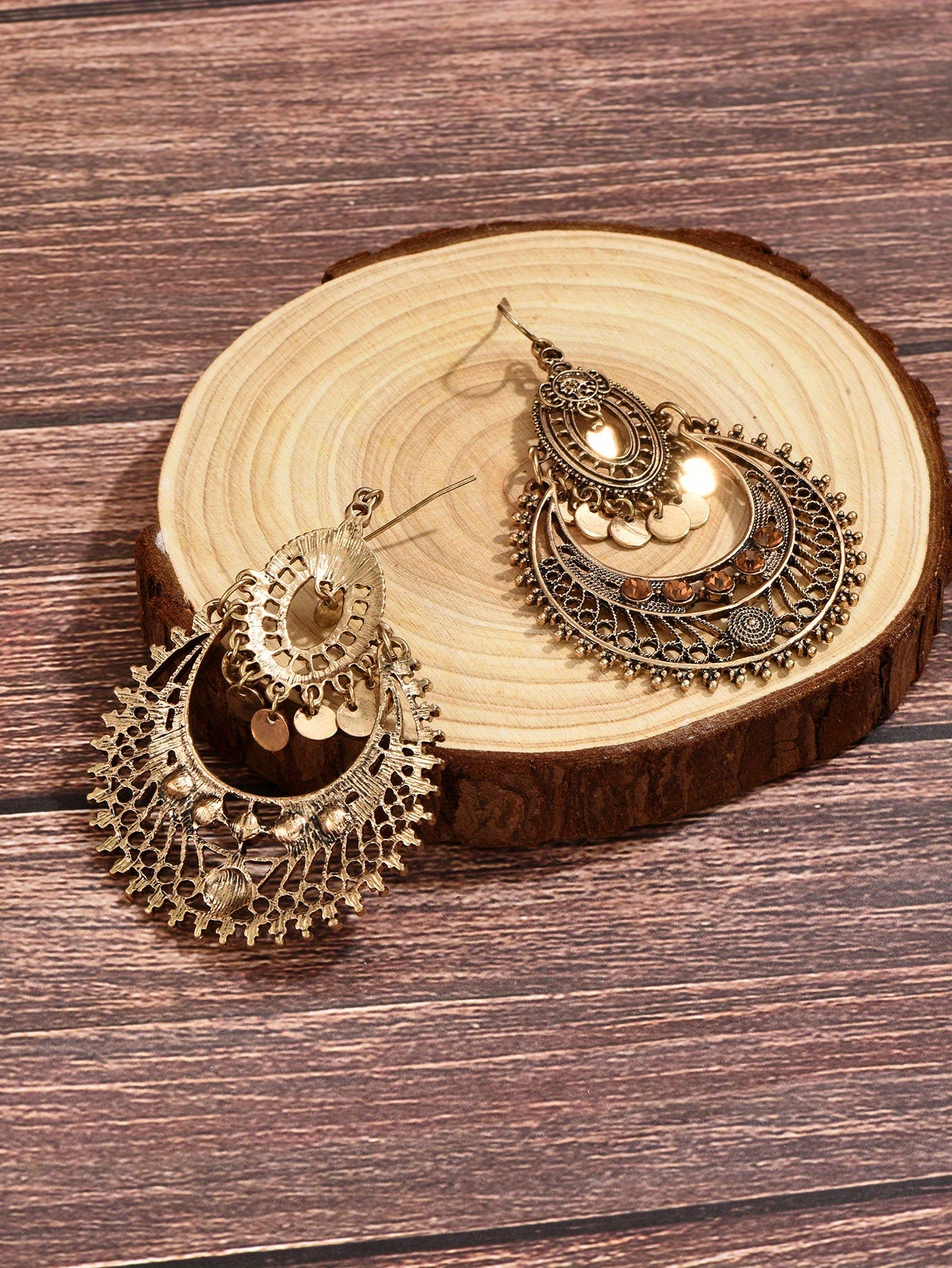 Hollow Retro Bohemian Dangle Earrings Zinc Alloy Jewelry Exquisite Gift For Women Holiday Party Engagement