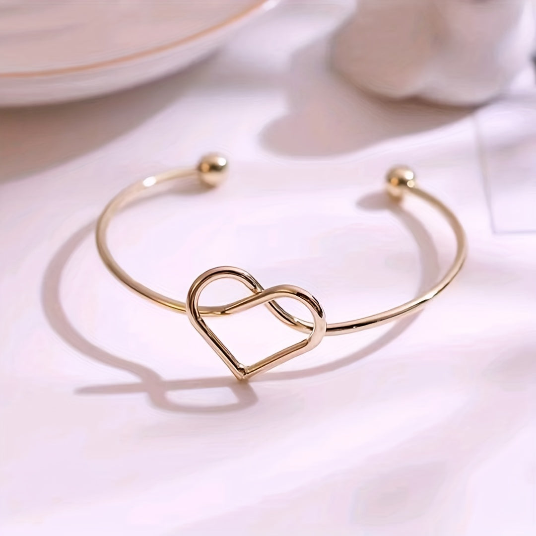 Knot Decor Cuff Bangle, Geometric Twist Design Cuff Open Bracelet