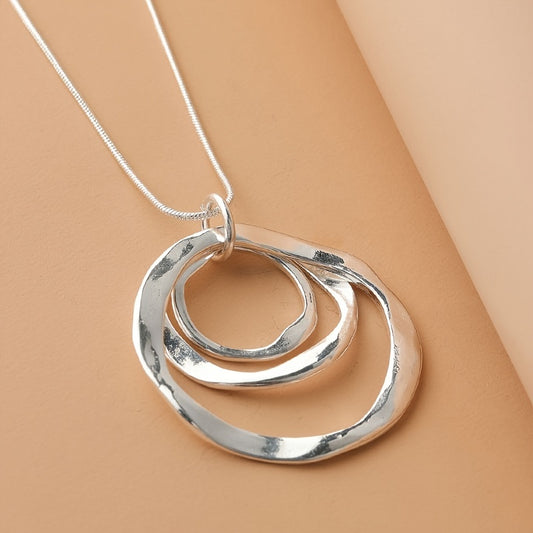 Three Rings Design Pendant Necklace For Men And Women, father's day gift