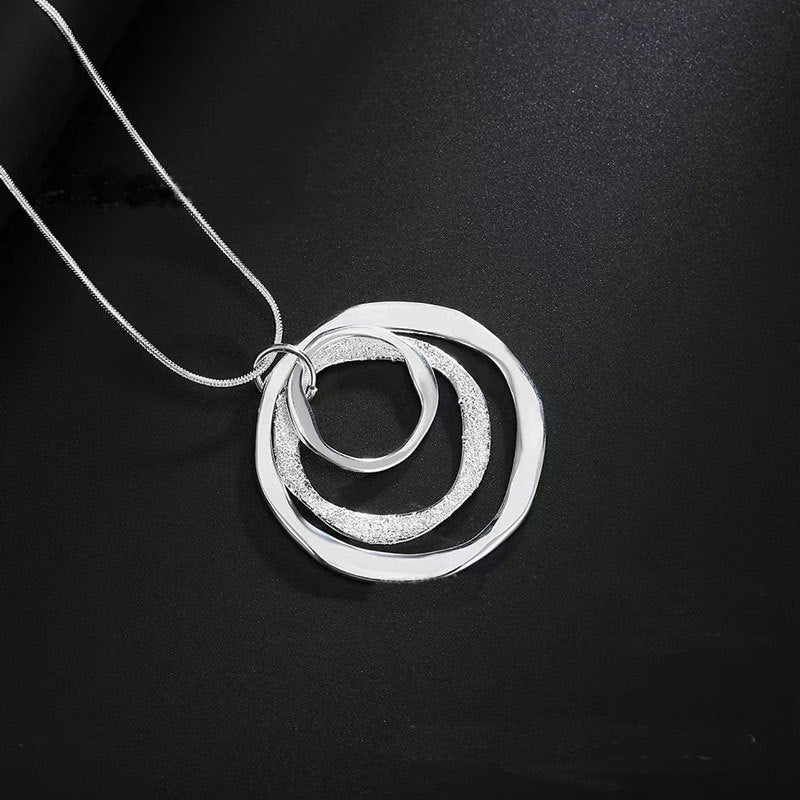 Three Rings Design Pendant Necklace For Men And Women, father's day gift