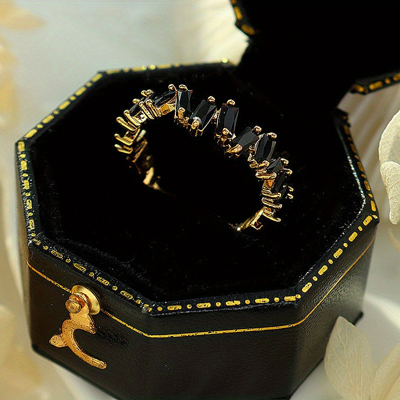 Kpop Style Cuff Ring Inlaid Shining zirconia 18k Gold Plated Multi Styles To Choose Match Daily Outfits Suitable For Men And Women
