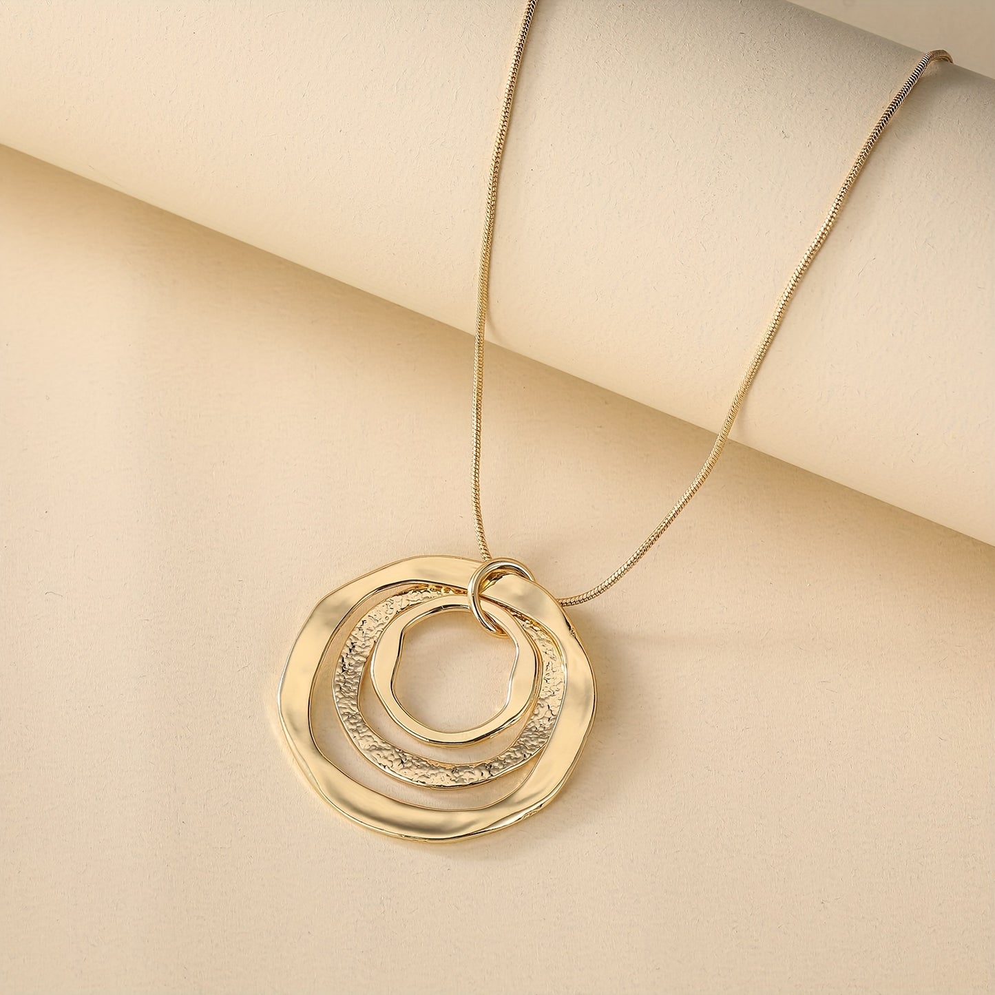 Three Rings Design Pendant Necklace For Men And Women, father's day gift
