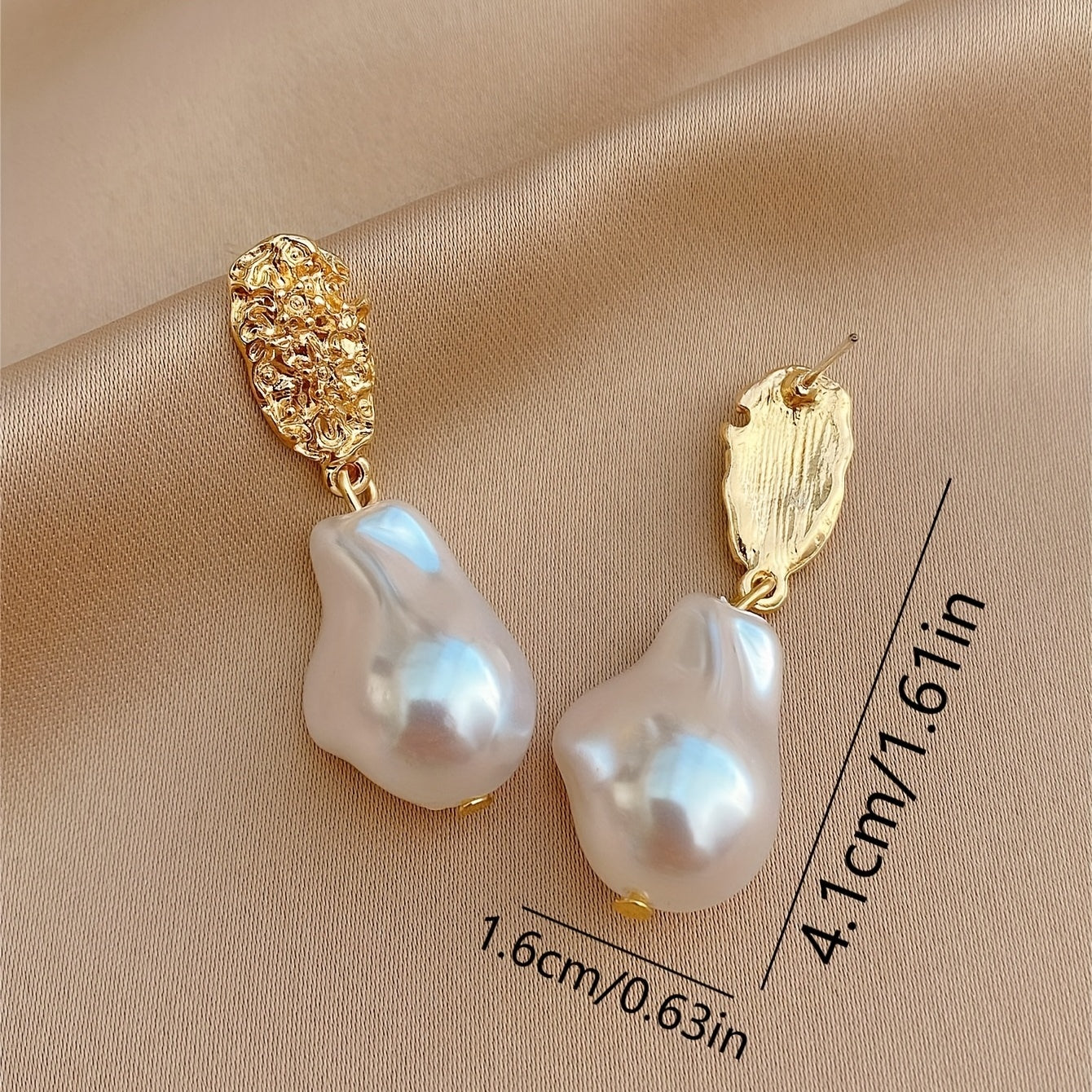 Irregular Faux Pearl Decor Dangle Earrings Alloy Jewelry Match Daily Outfits Party Accessories Golden Or Silvery Pick One U Prefer