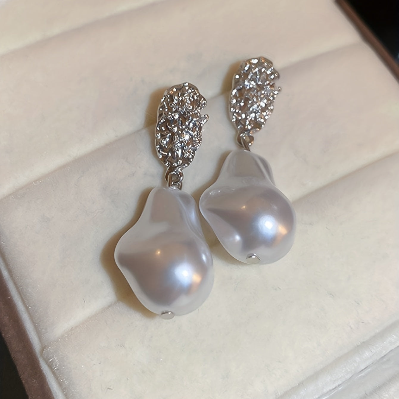 Irregular Faux Pearl Decor Dangle Earrings Alloy Jewelry Match Daily Outfits Party Accessories Golden Or Silvery Pick One U Prefer