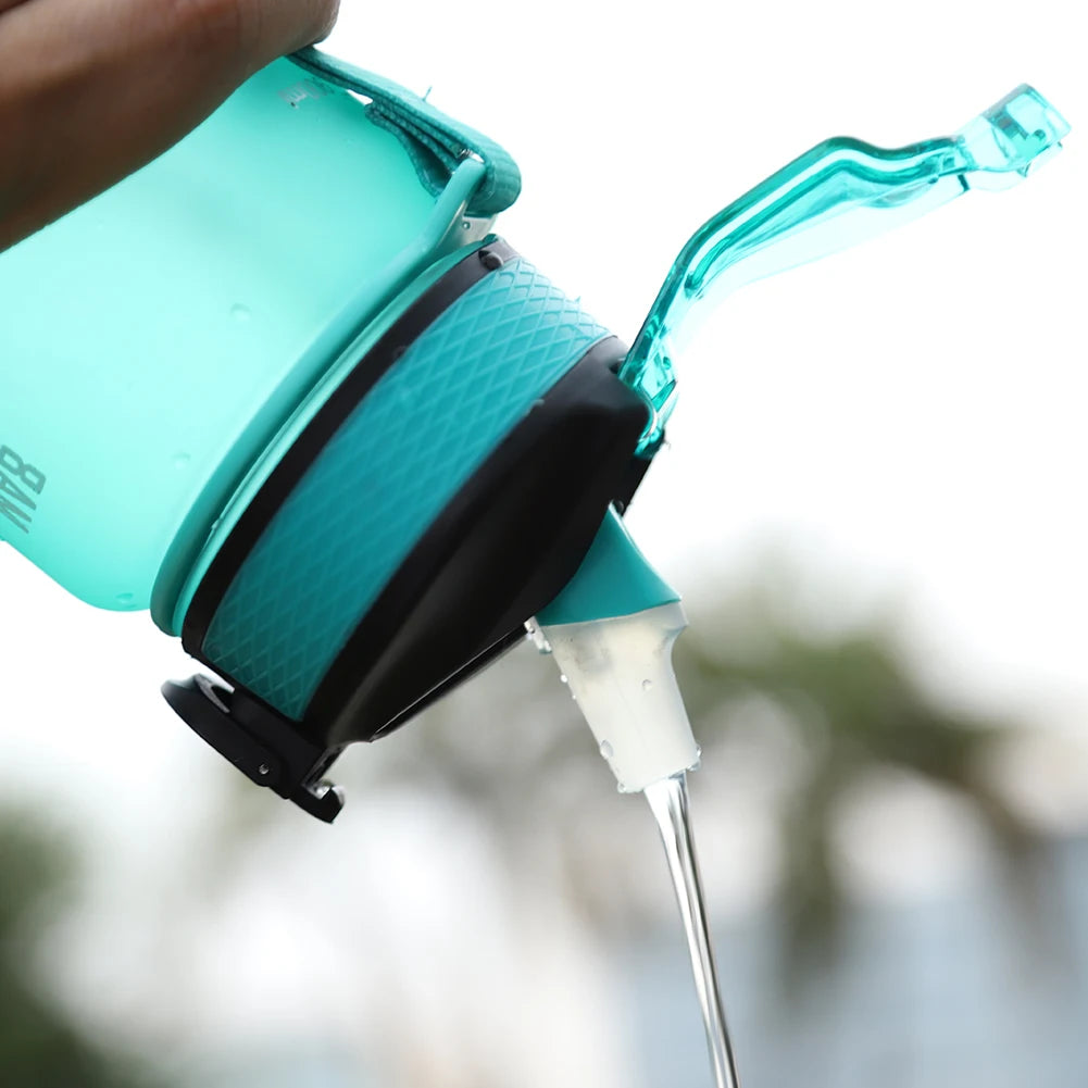 1000Ml Sports Water Bottle With Straw Time Marker Outdoor Camping Cup Student Drinking Water Cup Leakproof Portable Cups