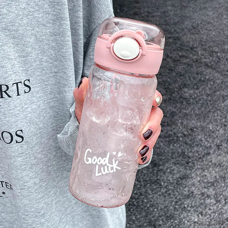 500/600ML Large Capacity Plastic Straw Water Bottles For School Sports Water Bottle BPA Free Portable Leak-proof Drinkware Cup