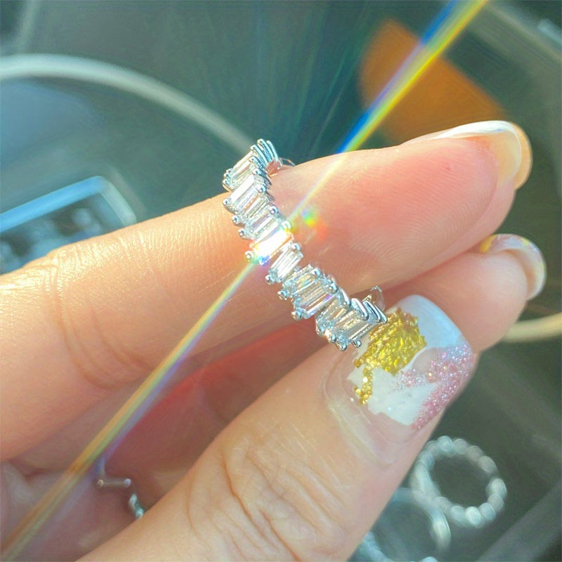 Kpop Style Cuff Ring Inlaid Shining zirconia 18k Gold Plated Multi Styles To Choose Match Daily Outfits Suitable For Men And Women