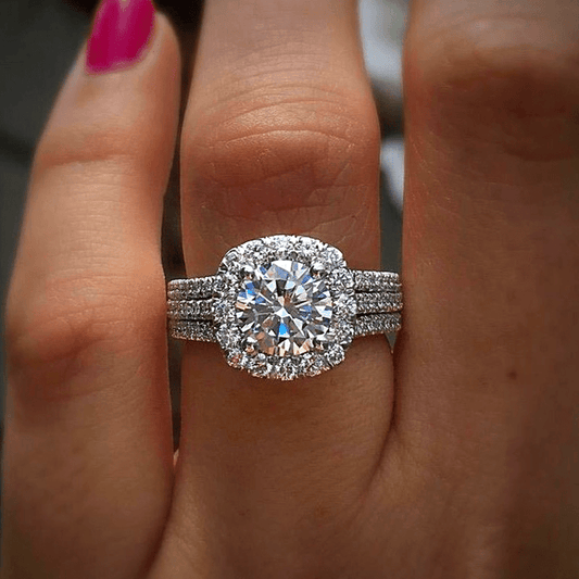 Micro Pave 3 Row zirconia Ring For Women Engagement Wedding Casual Party Jewelry