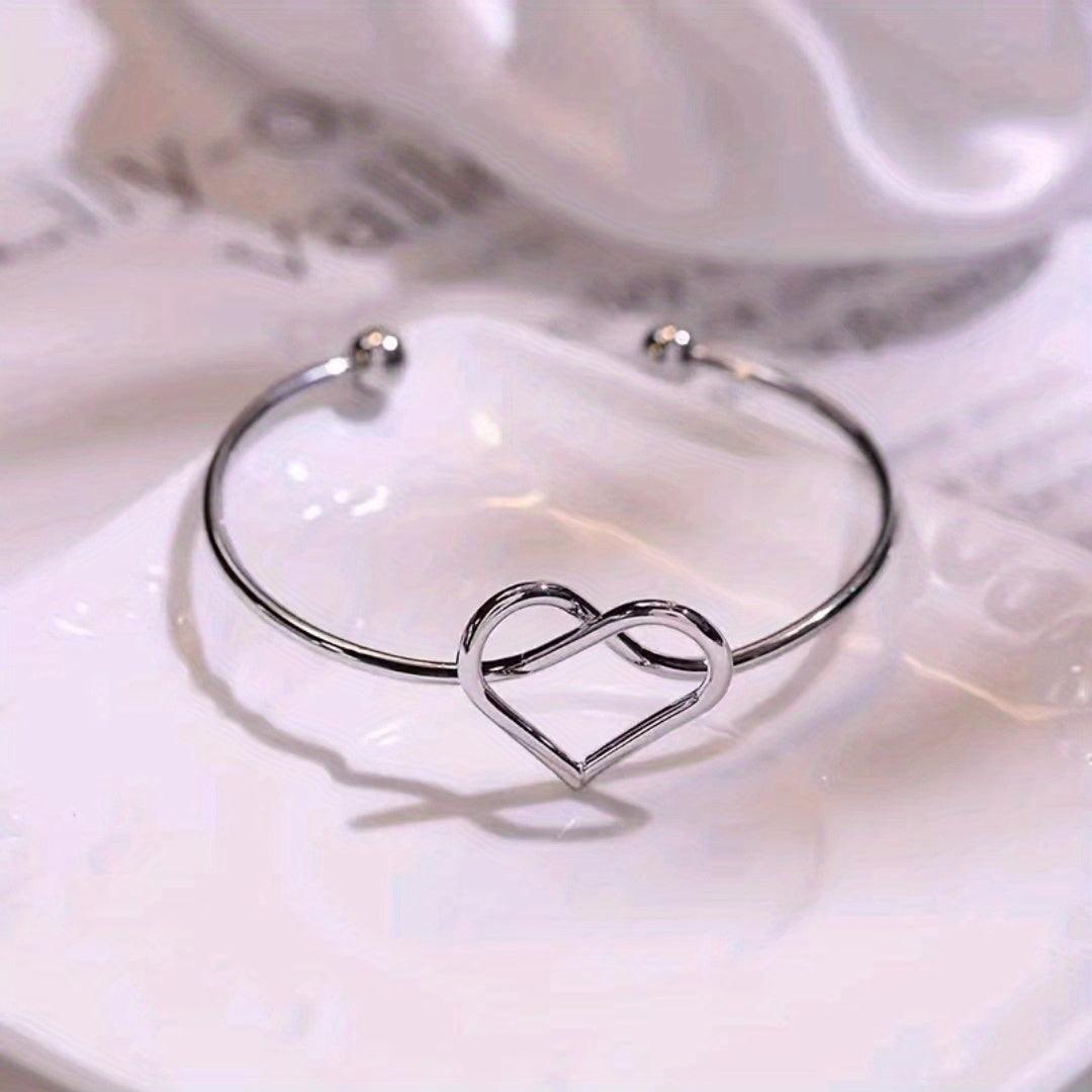 Knot Decor Cuff Bangle, Geometric Twist Design Cuff Open Bracelet